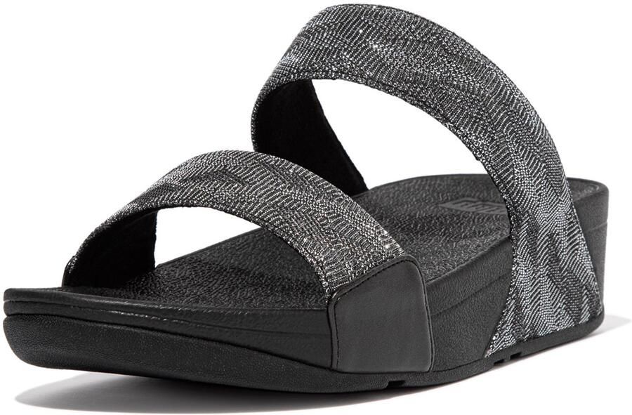 FitFlop Lulu Glitter Splash Slide dames slipper Zwart - Foto 9