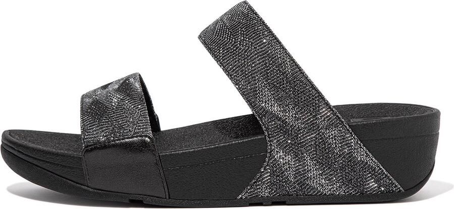 FitFlop Lulu Glitter Splash Slide dames slipper Zwart - Foto 15
