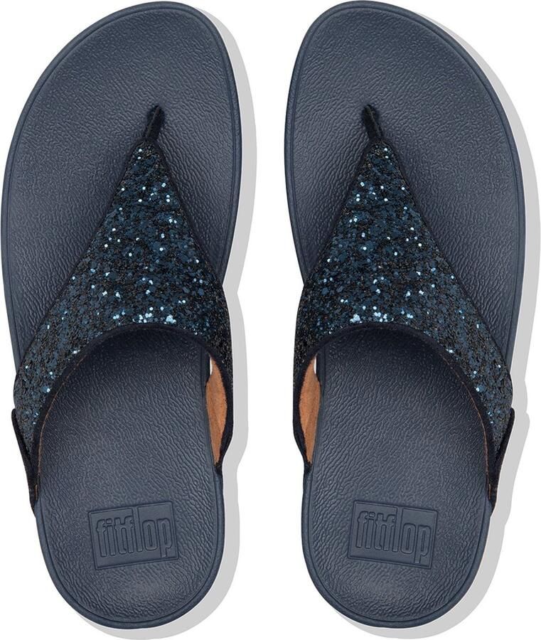 FITFLOP Teenslippers Dames Lulu Glitter Toe-post Leer Blauw - Foto 3