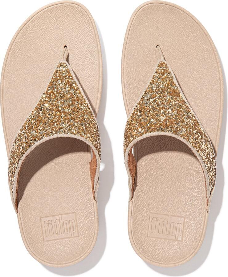 FitFlop Lulu Glitter Toe Thongs PU Glitter Teenslippers goudkleur - Foto 2