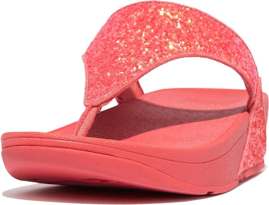 FitFlop Lulu Glitter Toe-Thongs PU Glitter Slippers ROZE Dames
