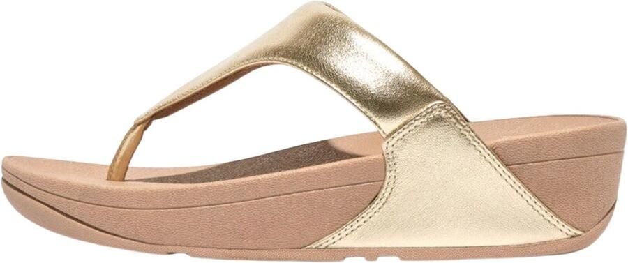 FitFlop Lulu Leather Toepost Dames Slippers Metallic Beige - Foto 2