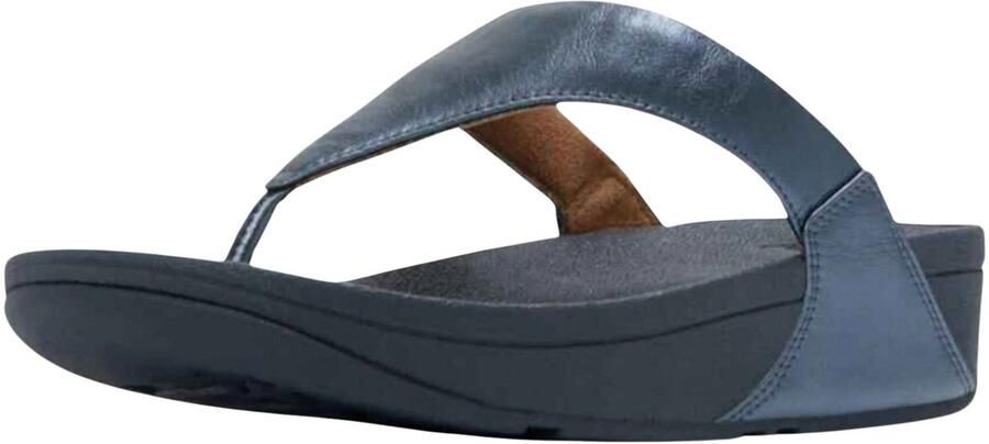 FitFlop Lulu Lederen Teenslipper Microwobbleboard-zool technologie BLAUW - Foto 3