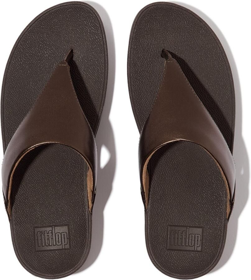 FitFlop Women Lulu Leather Toepost Metallic Chocolate Brown