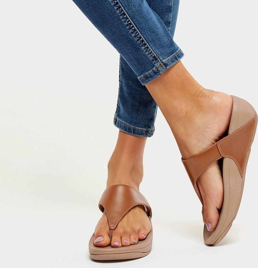 Fitflop Dianets LULU LEATHER TOEPOST pool slides pantoffel badeschoen met sleehak