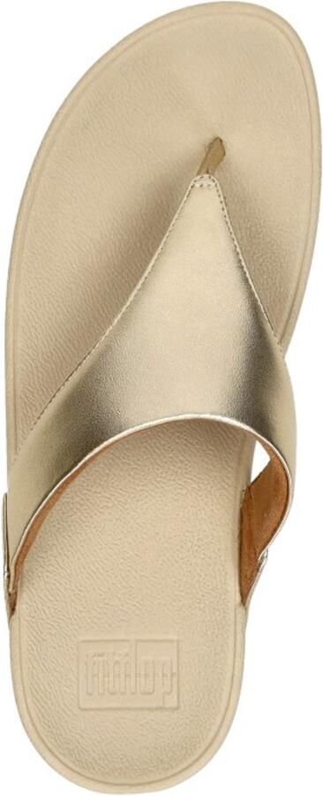 FitFlop Lulu Leather Toepost Dames Slippers Metallic Beige - Foto 3