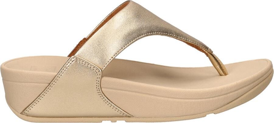 FitFlop Lulu Leather Toepost Dames Slippers Metallic Beige