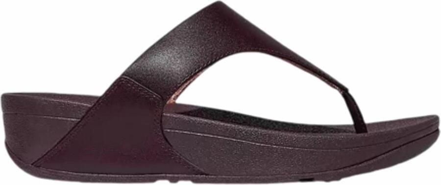 FitFlop Lulu Lederen Teenslipper Microwobbleboard-zool technologie PAARS - Foto 2