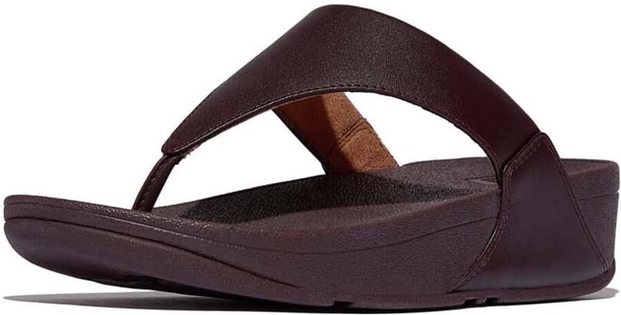 FitFlop Lulu Lederen Teenslipper Microwobbleboard-zool technologie PAARS - Foto 2