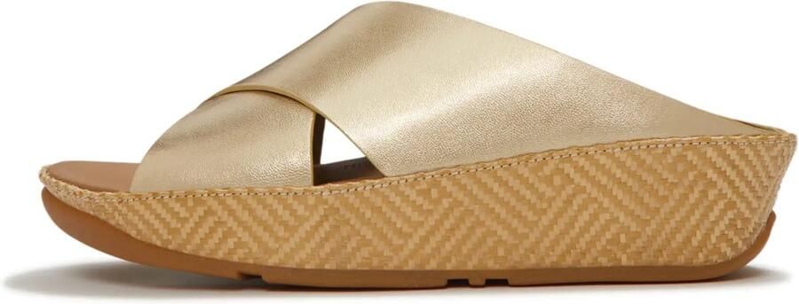 FitFlop Lulu Lux Cross Slide Slippers Dames Goudkleurig
