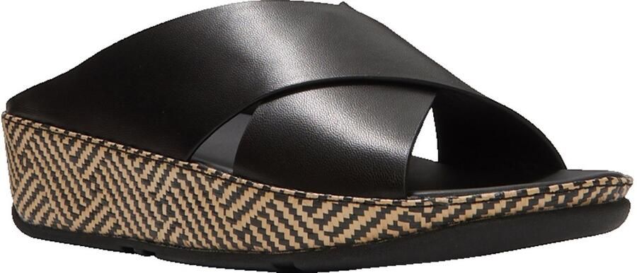 FitFlop Lulu Lux Cross Slide Slippers Dames Zwart
