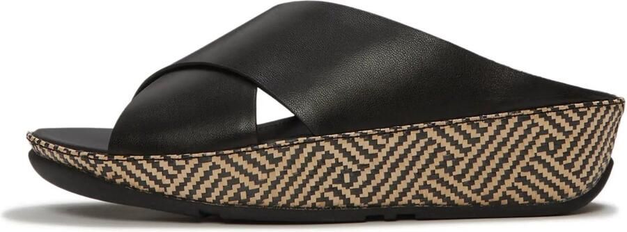 FitFlop Lulu Lux Cross Slide Slippers Dames Zwart