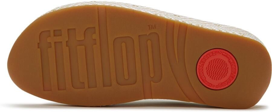 FitFlop Lulu Lux Graphi Weave Leather Cross Slides WIT