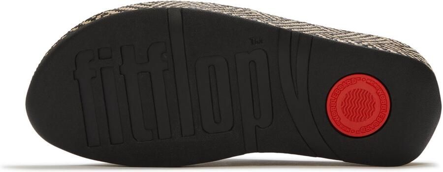 FitFlop Lulu Lux Graphi Weave Leather Cross Slides ZWART