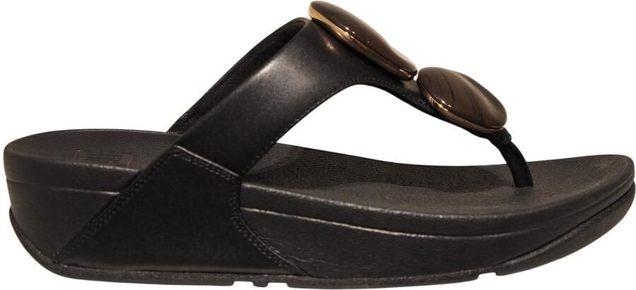 FitFlop Lulu Marbled Stone Toe Post Sandalen Zwart Vrouw