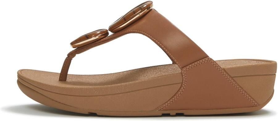 FitFlop Lulu Marbled-Stone Toe-Post Sandals BRUIN