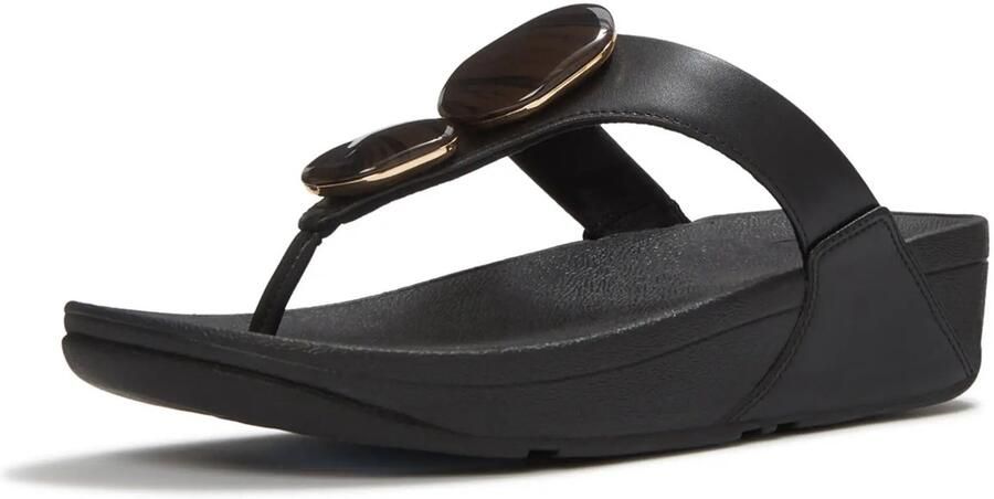 FitFlop Lulu Marbled Stone Toe-post Slippers Dames Zwart - Foto 6