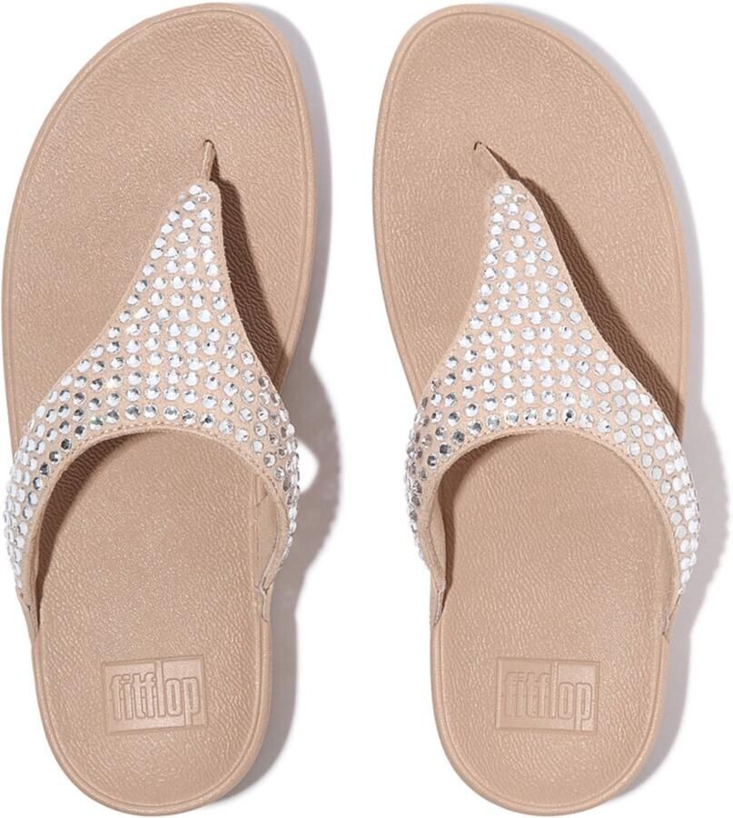 FitFlop Lulu Maxi-Crystal Toe-Post Sandals BEIGE