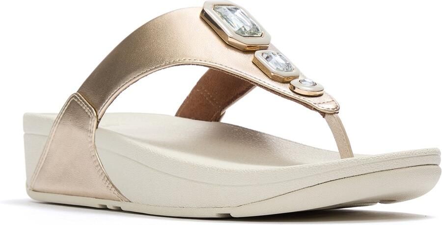 FitFlop Lulu Metallic Bold Crystals Teenslippers GOUD