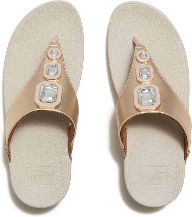 FitFlop Lulu Metallic Bold Crystals Teenslippers GOUD
