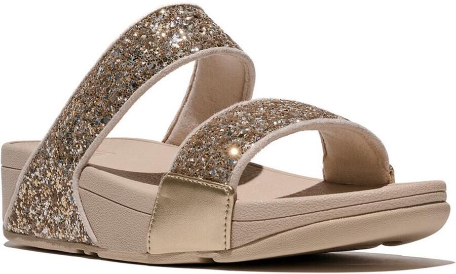 FitFlop Lulu Multi-Tonal Glitter Slides ZILVER