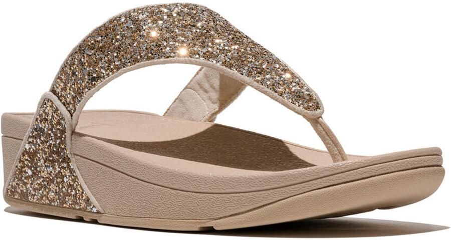 FitFlop Lulu Multi-Tonal Glitter Toe-Post Sandals ZILVER