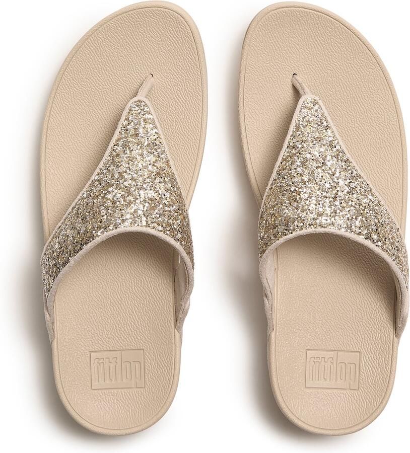 FitFlop Lulu Multi-Tonal Glitter Toe-Post Sandals ZILVER