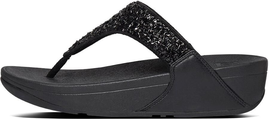 FitFlop Lulu Shimmerfoil Toe-Thongs ZWART