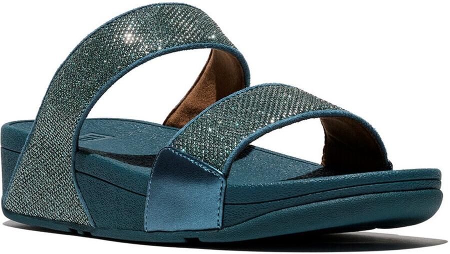 FitFlop Lulu Shimmerglitz Slides BLAUW