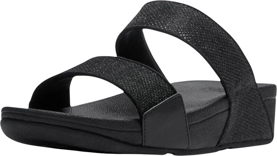 FitFlop Lulu Shimmerglitz Slides Dames Slippers Zwart - Foto 3