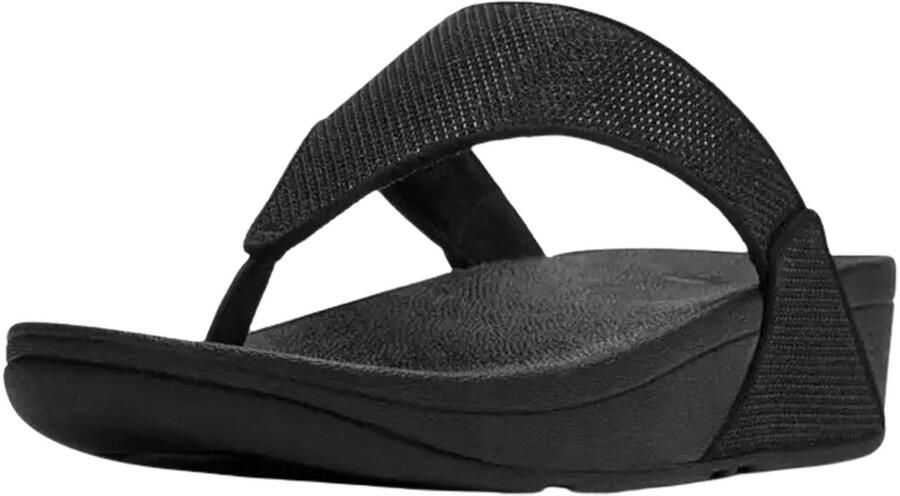 FitFlop Lulu Shimmerglitz Toe-Post Sandals Dames Sandalen Zwart - Foto 2