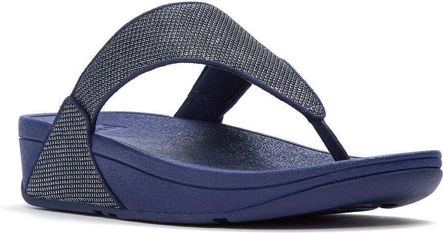 FitFlop Lulu Shimmerglitz Toe-Post Sandals DONKERBLAUW