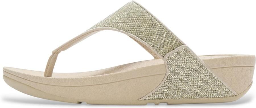 FitFlop Lulu Shimmerglitz Toe-Post Sandals Dames Sandalen Metallic Beige - Foto 2