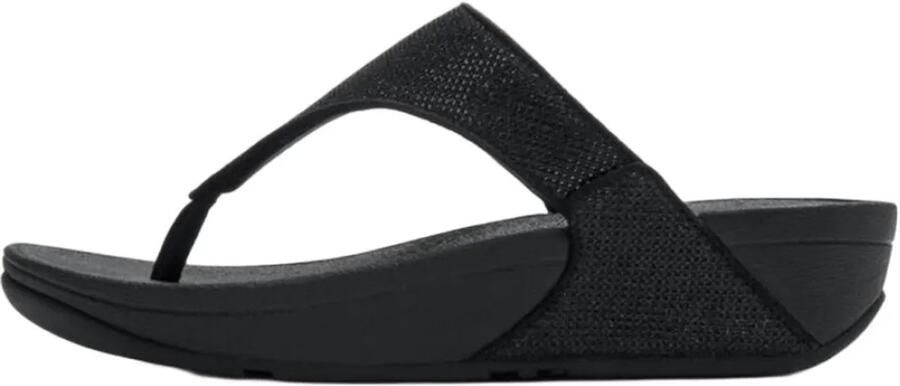 FitFlop Lulu Shimmerglitz Toe-Post Sandals Dames Sandalen Zwart - Foto 3