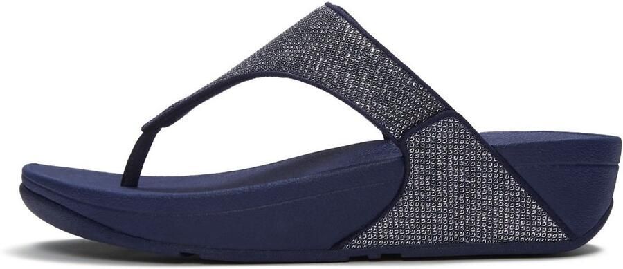 FitFlop Lulu Shimmerglitz Toe-Post Sandals DONKERBLAUW - Foto 2