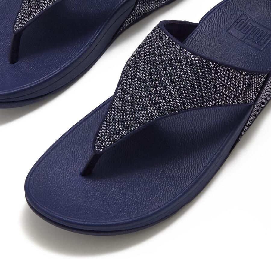 FitFlop Lulu Shimmerglitz Toe-Post Sandals DONKERBLAUW