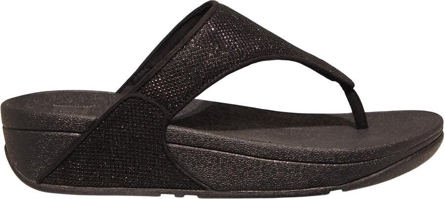 FitFlop Lulu Shimmerglitz Toe-Post Sandals ZWART