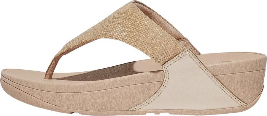 FitFlop Lulu Shimmerlux Toe Post Sandals Teenslippers beige