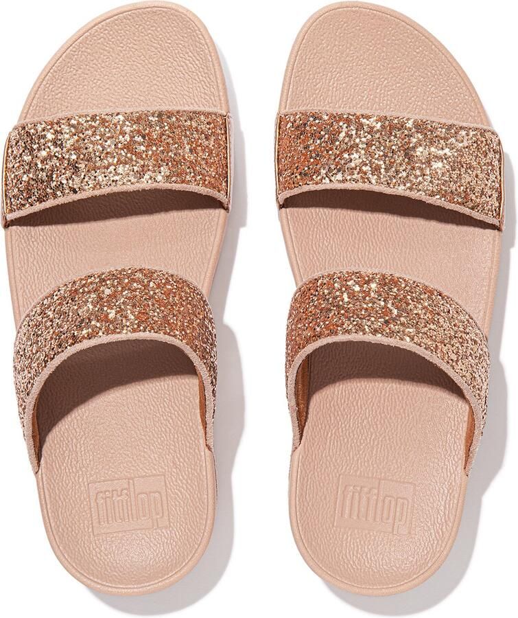 FitFlop Lulu Glitter Slides Slippers ROZE Dames