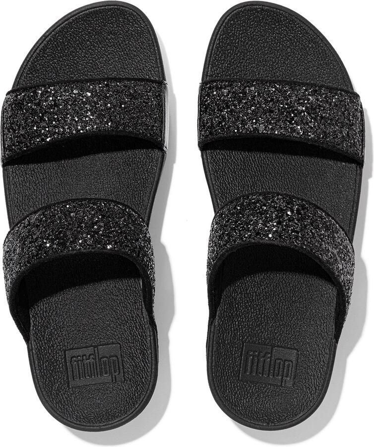 FitFlop Lulu Slide Glitter Sandalen zwart Textiel - Foto 2
