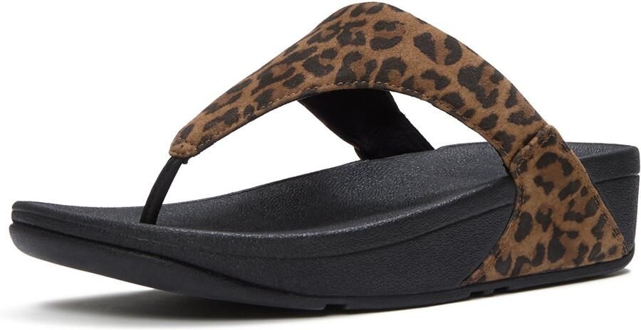 FitFlop Lulu Suede Leopard Toe-Post Sandals