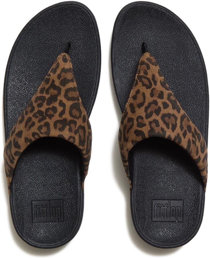 FitFlop Lulu Suede Leopard Toe-Post Sandals
