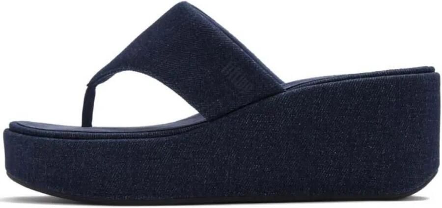 FitFlop Platfforms Denim Wedge Toe-Post Sandals Dames Sandalen Dark Denim - Foto 3