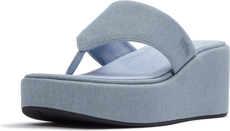 FitFlop Platfforms Denim Wedge Toe-Post Sandals Dames Sandalen Light Denim