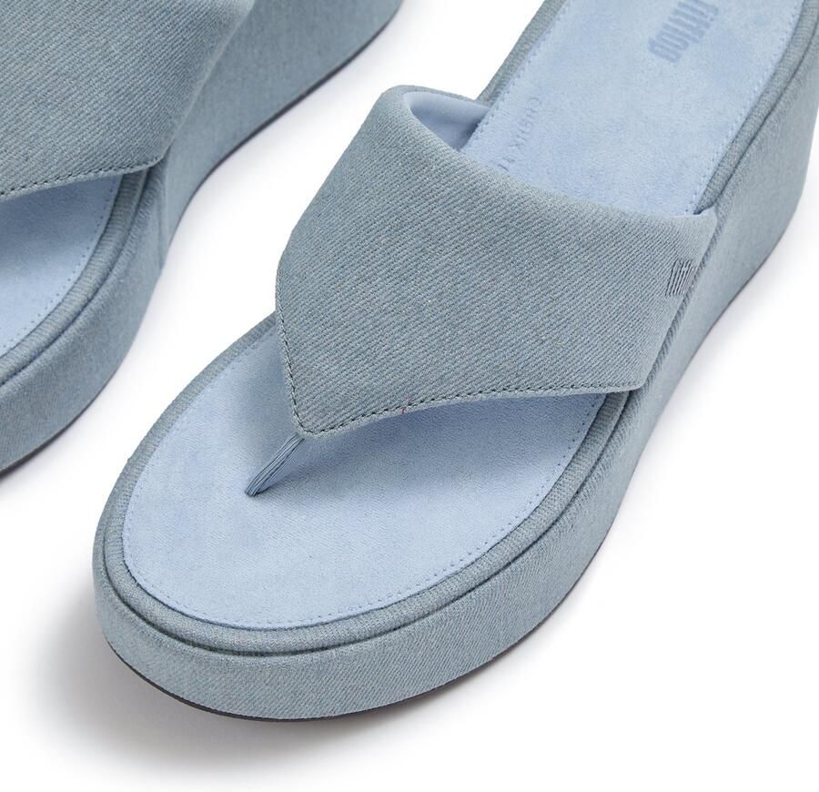 FitFlop Platfforms Denim Wedge Toe-Post Sandals Dames Sandalen Light Denim