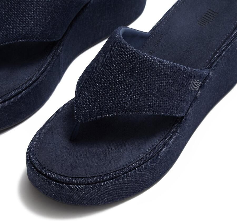 FitFlop Platfforms Denim Wedge Toe-Post Sandals