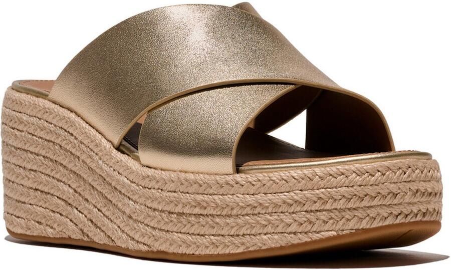 FitFlop Platfforms Espadrille Leather Wedge Cross Slides