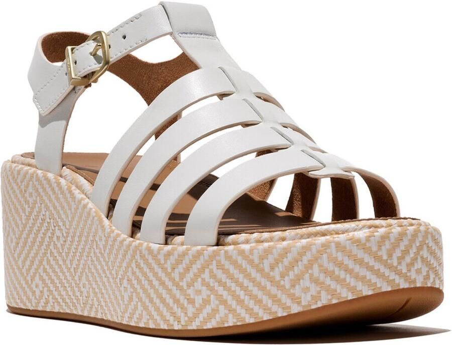 FitFlop Platfforms Graphi Weave Leather Fisherman Sandals WIT