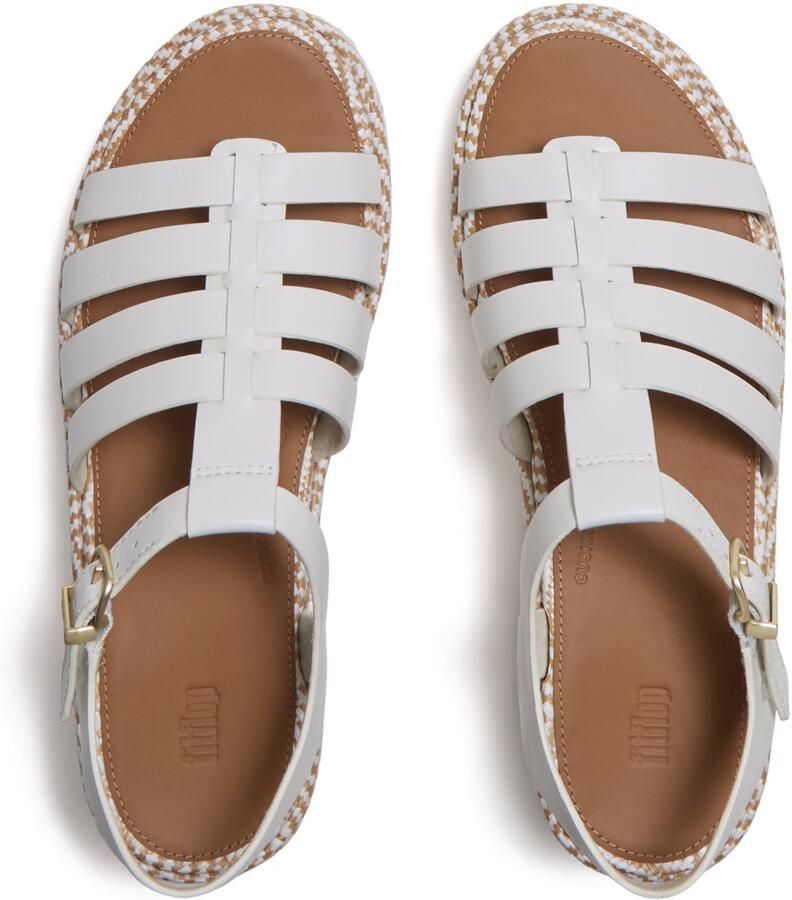 FitFlop Platfforms Graphi Weave Leather Fisherman Sandals WIT