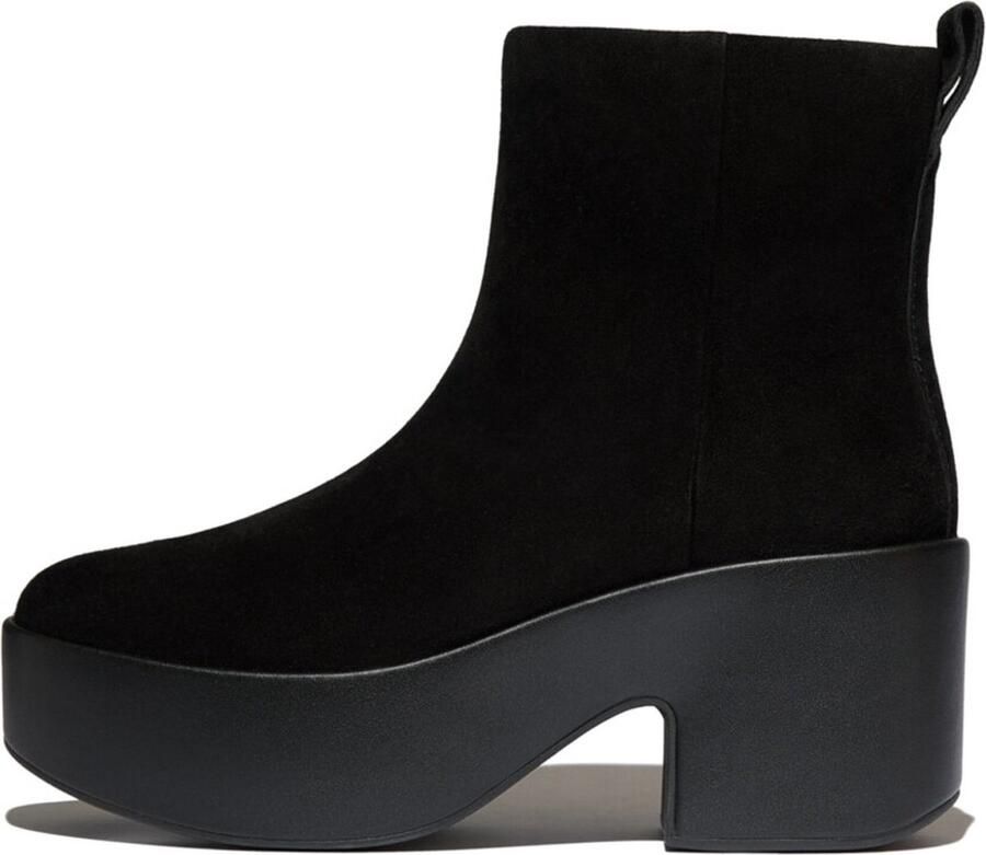 FitFlop Platfforms Suede Heeled Ankle Boots ZWART